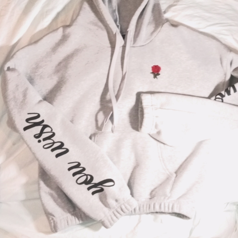 Rue 21 rose emblem grey hoodie.